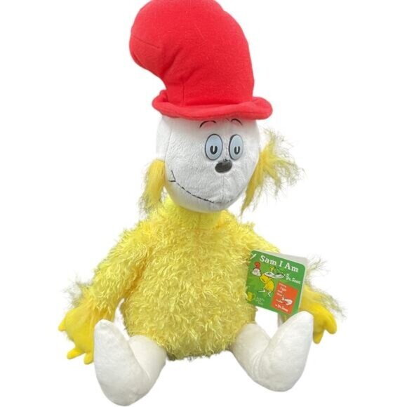 Dr. Seuss Kohls Cares Sam I Am Plush Toy 11" Sitting Position Yellow & Red - Picture 1 of 4